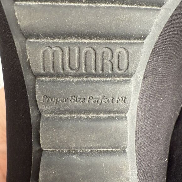 Munro Slip-On Loafer Shoes Size 6M Traveler Black Stretch Fabric Made In USA - Picture 16 of 16